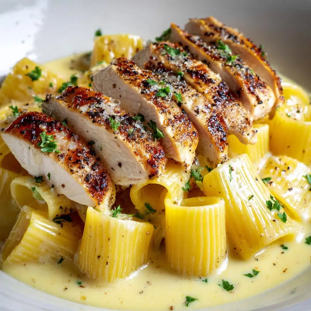 Garlic Parmesan Chicken with Creamy Rigatoni Pasta Recipe - Recipe Image