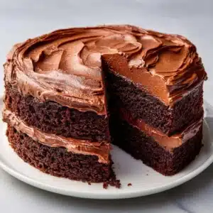 Homemade Chocolate Cake with Chocolate Frosting Recipe