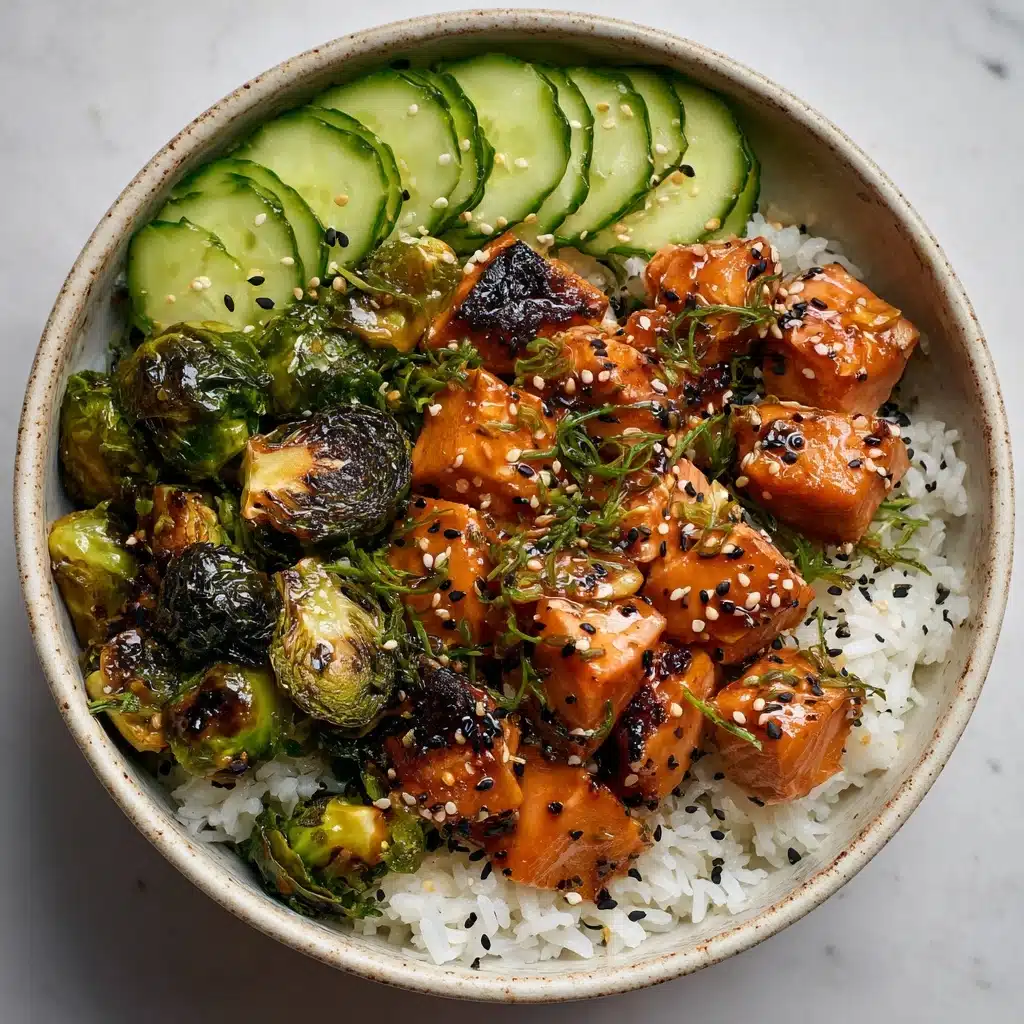 Teriyaki Salmon Bowls with Brussels Sprouts Recipe