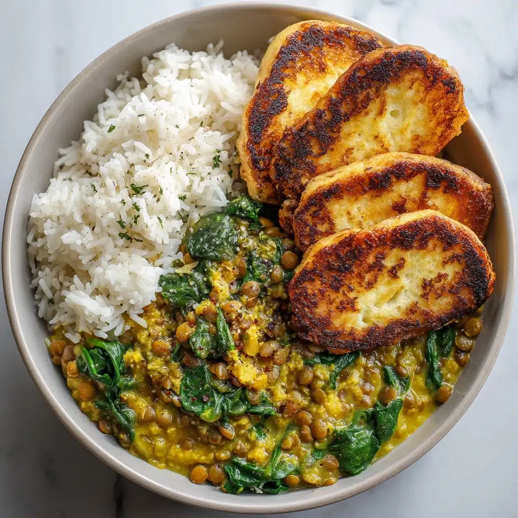 Creamy Coconut Curry Lentils with Spinach Recipe - Recipe Image