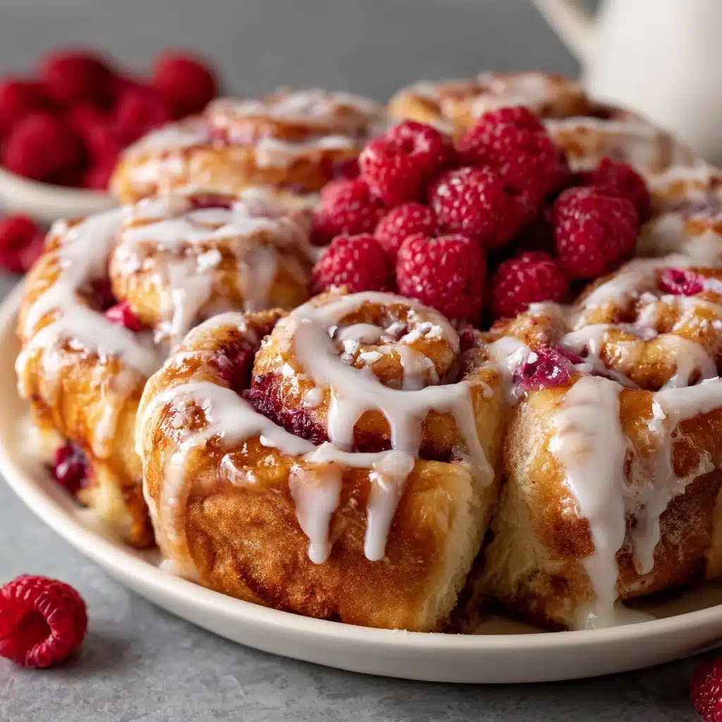 Raspberry Cinnamon Rolls with Lemon Glaze Recipe - Recipe Image