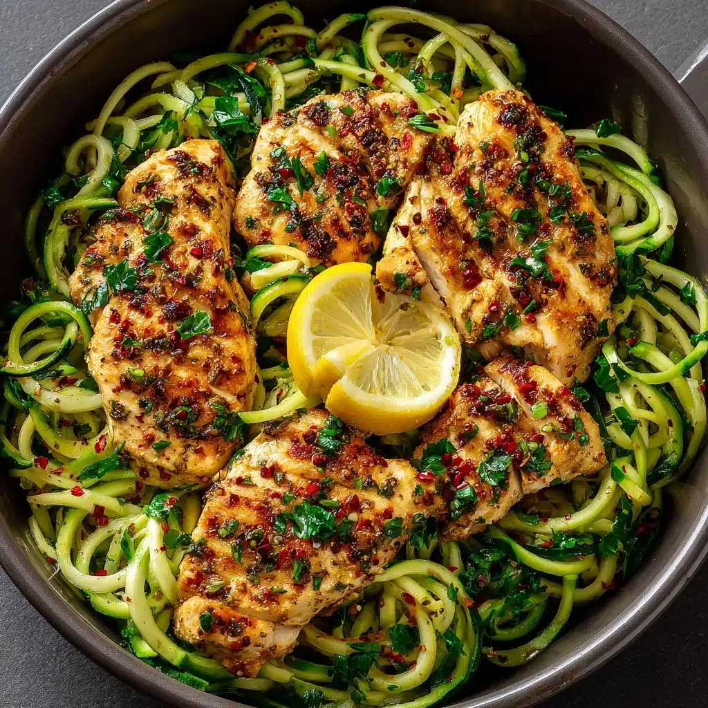 Lemon Garlic Chicken Zoodles Recipe - Recipe Image