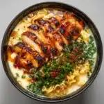Fiery Chicken Ramen with Creamy Garlic Sauce Recipe