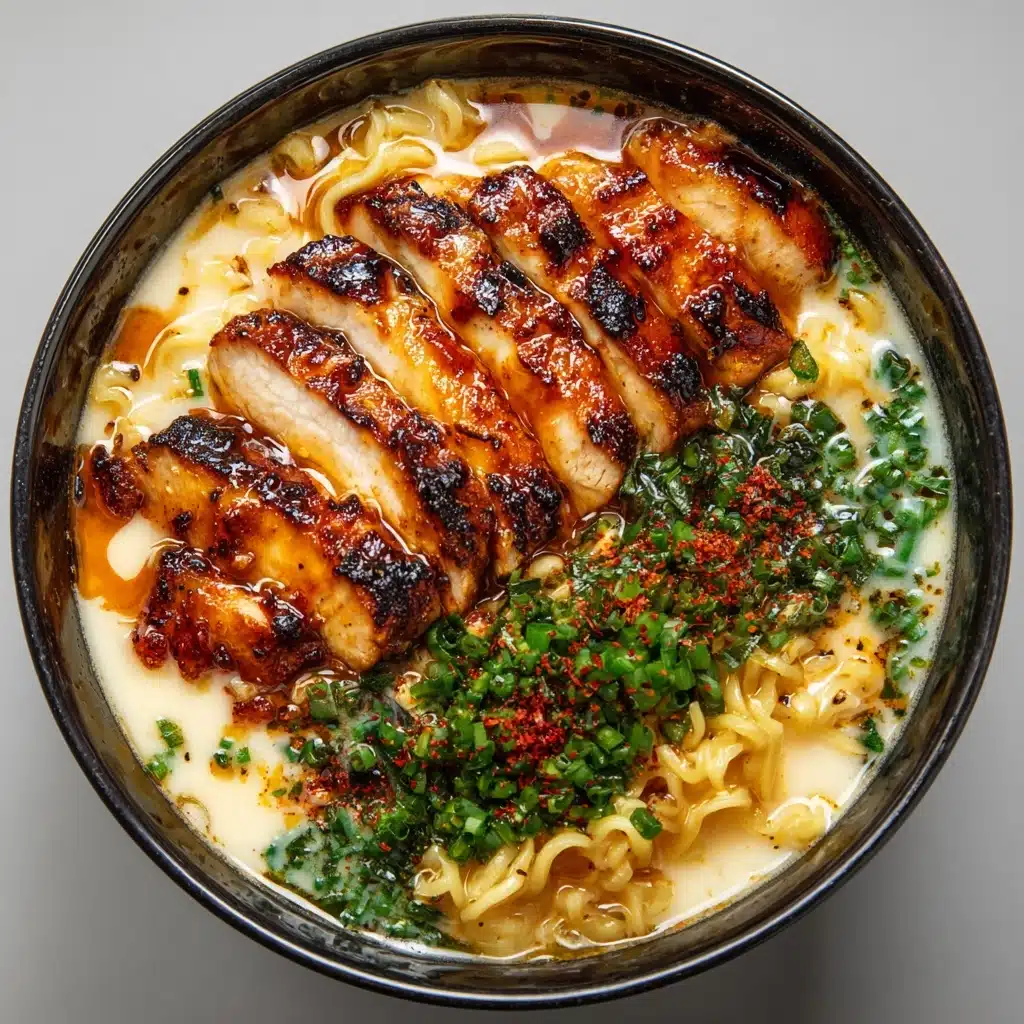 Fiery Chicken Ramen with Creamy Garlic Sauce Recipe - Recipe Image