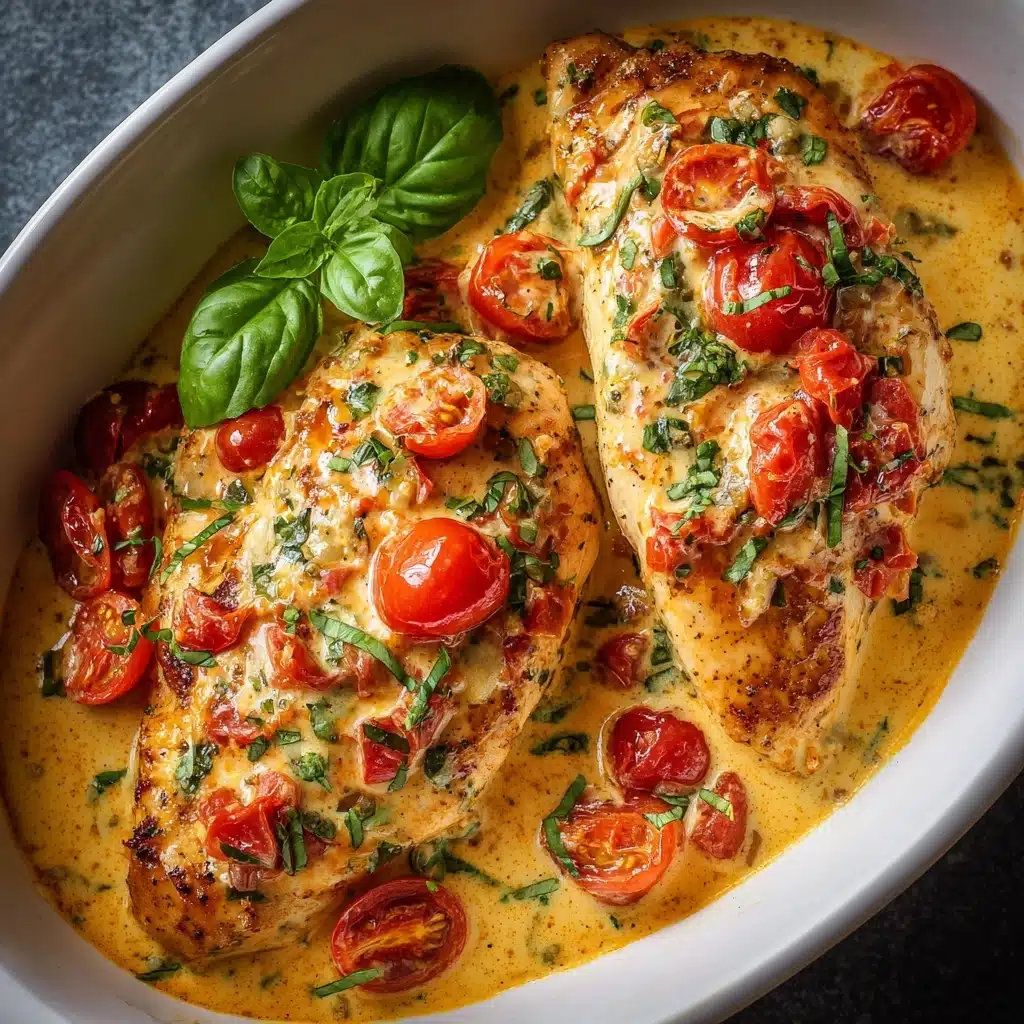 Slow Cooker Creamy Tomato Basil Chicken Recipe - Recipe Image