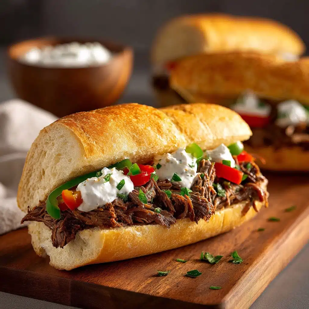 Italian Beef Sandwich with Roasted Garlic Aioli Recipe - Recipe Image