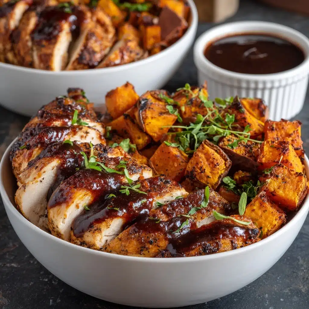 BBQ Chicken & Roasted Sweet Potato Bowls Recipe - Recipe Image