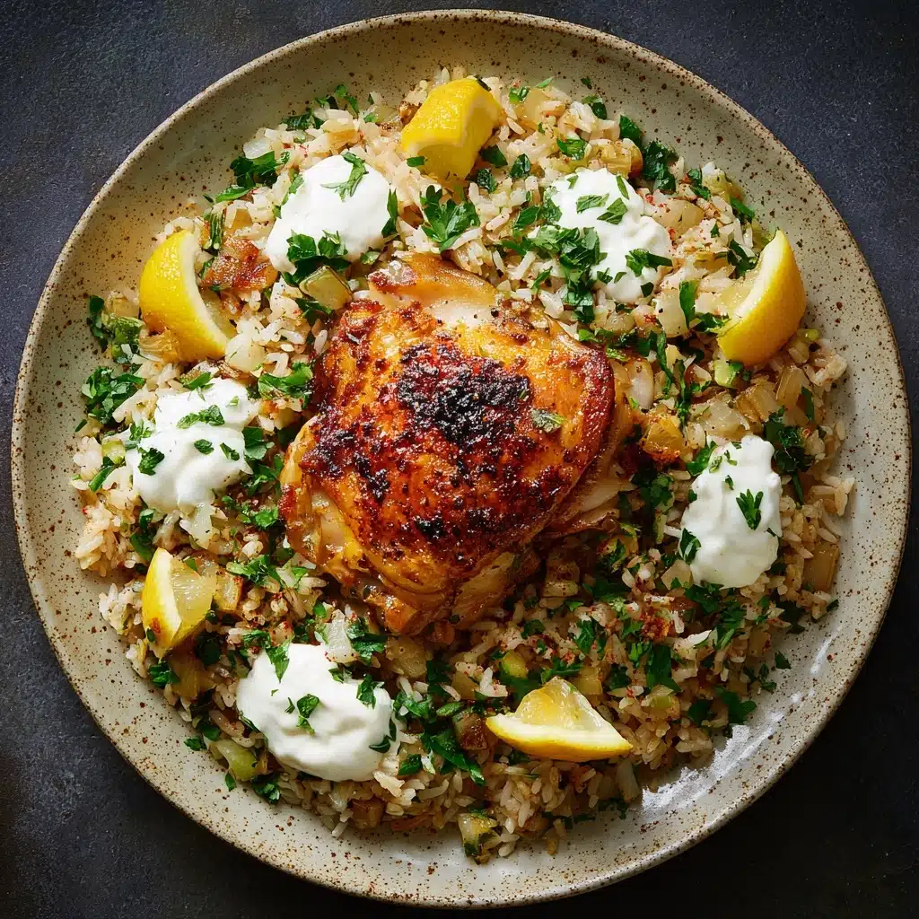 Air Fryer Greek Lemon Chicken and Rice Bake Recipe - Recipe Image