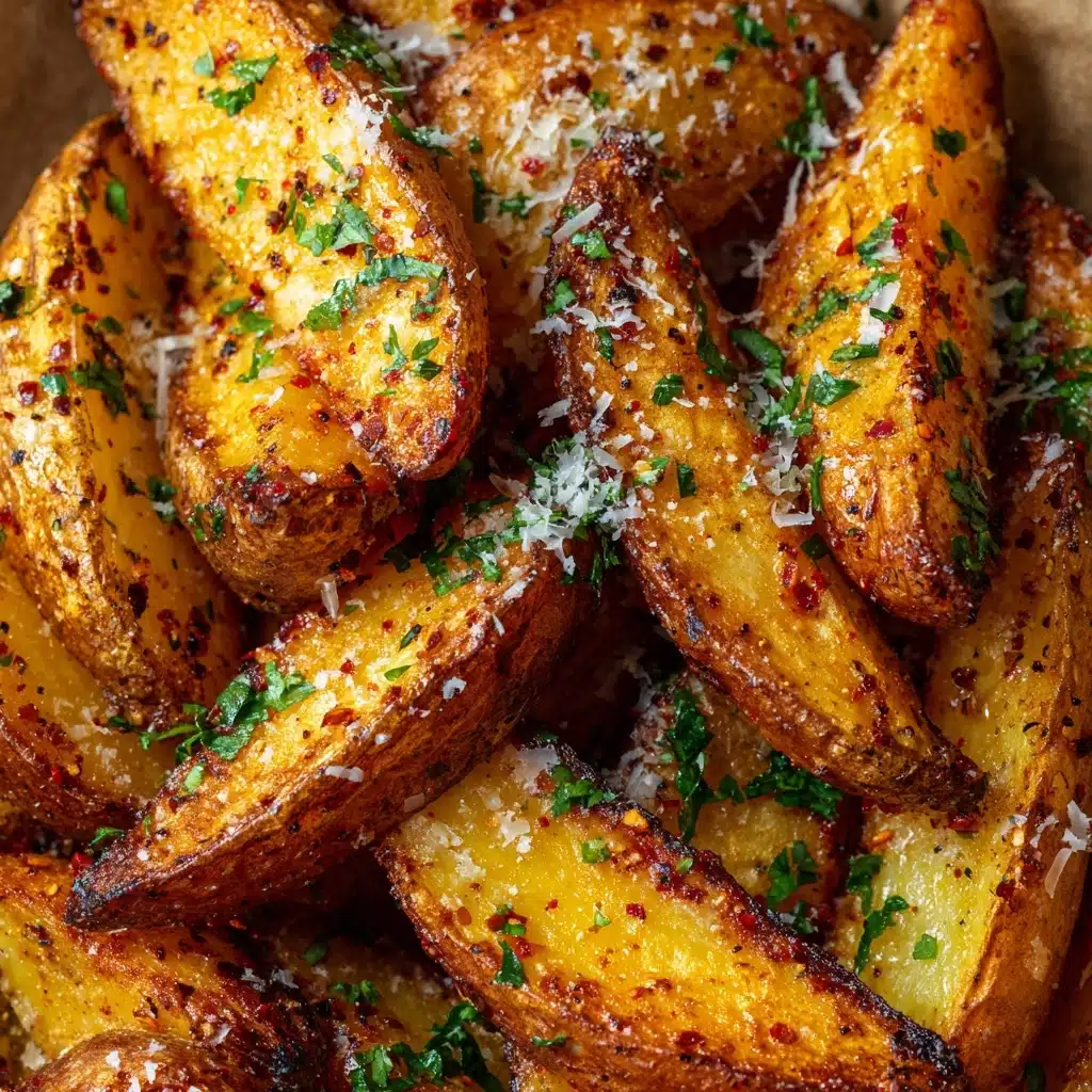 Parmesan and Garlic Baked Potato Wedges Recipe - Recipe Image