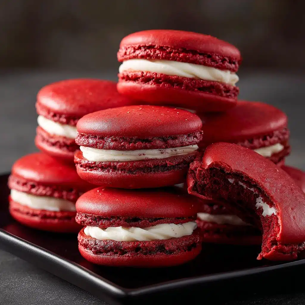 Red Velvet Macarons with Mascarpone Recipe - Recipe Image