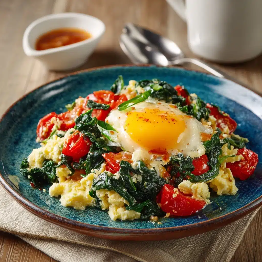 Egg White Scramble with Spinach and Tomatoes Recipe - Recipe Image