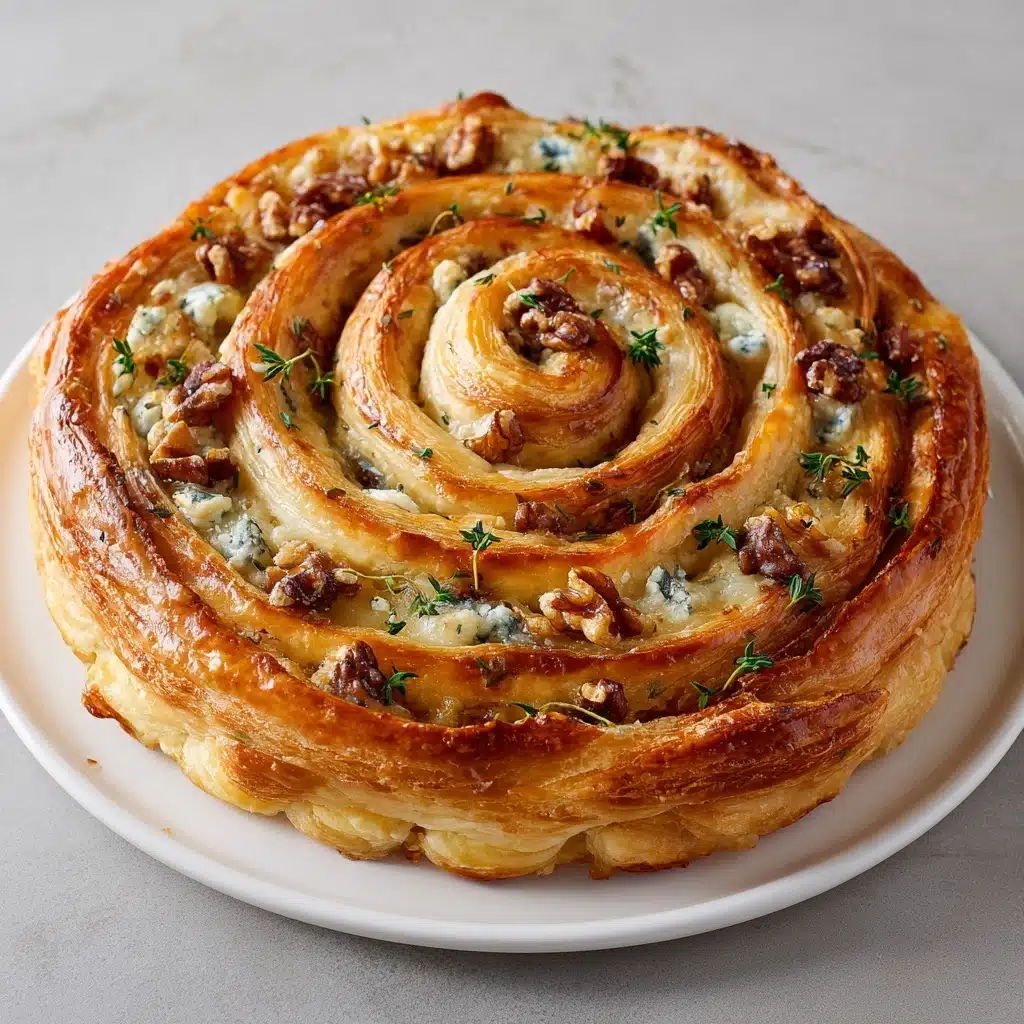 Blue Cheese Walnut Thyme Puff Pastry Twirl Recipe - Recipe Image