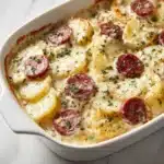 Crockpot Pierogi Casserole with Kielbasa Recipe