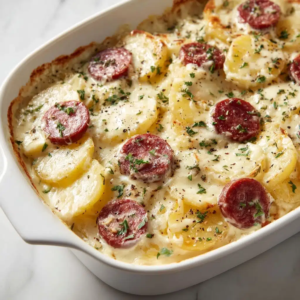 Crockpot Pierogi Casserole with Kielbasa Recipe