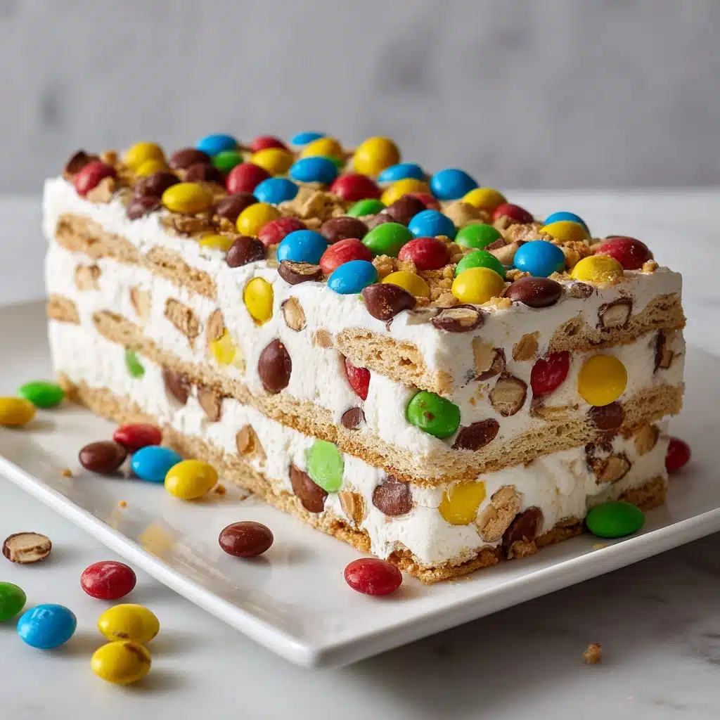 Easy M\&M Ice Cream Sandwich Cake Fun Recipe - Recipe Image