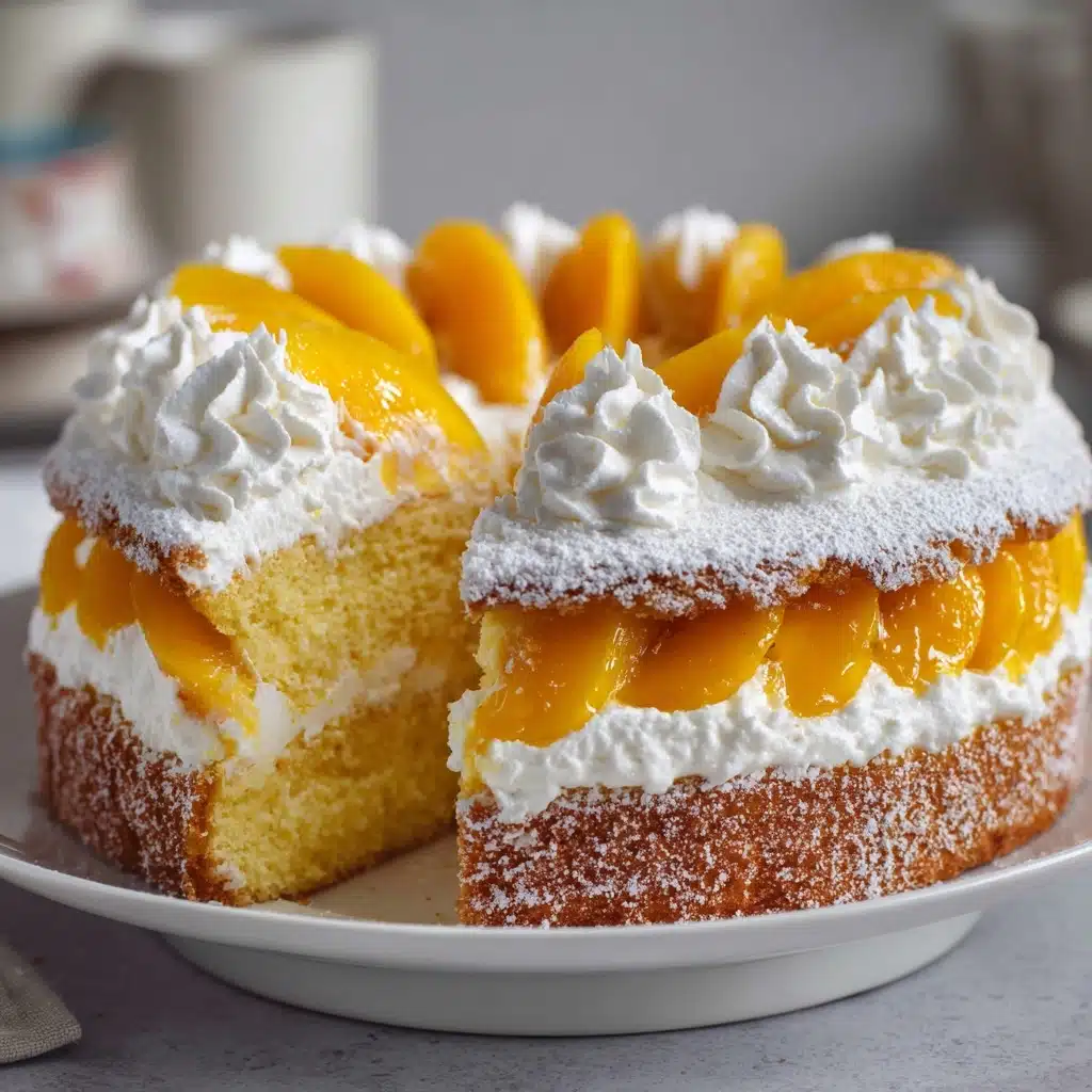 Peach Cake with Creamy Vanilla Glaze Recipe