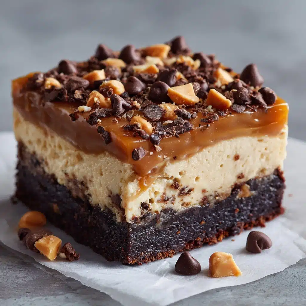 Chocolate Peanut Butter Cheesecake Bars Recipe - Recipe Image