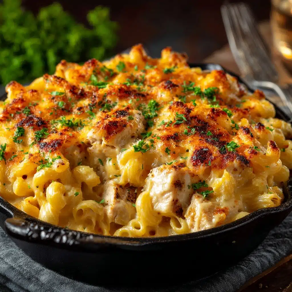 One Pot White Chicken Chili Mac and Cheese Recipe - Recipe Image