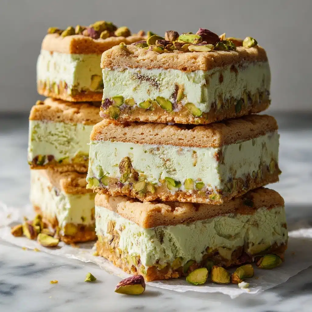 Pistachio Blondie Ice Cream Sandwiches Recipe - Recipe Image