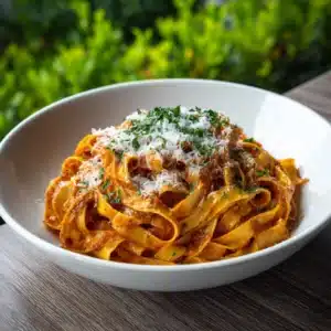 ic & Almond Pesto with Fresh Tagliatelle Recipe