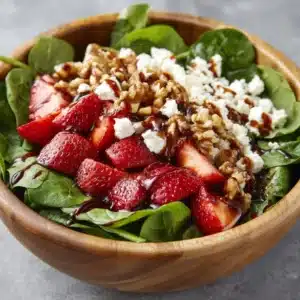 Spinach Strawberry Salad with Feta Cheese Recipe