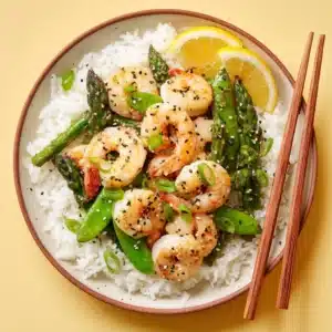 Shrimp and Asparagus Stir Fry with Lemon Sauce Recipe