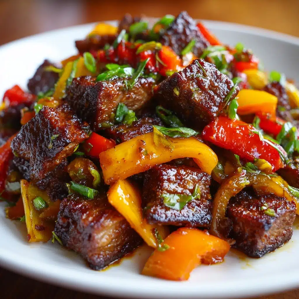 Air Fryer Honey Garlic Steak Sweet Pepper Bites Recipe - Recipe Image