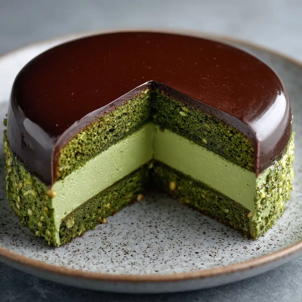 Flourless Pistachio Cake with Chocolate Ganache Recipe - Recipe Image