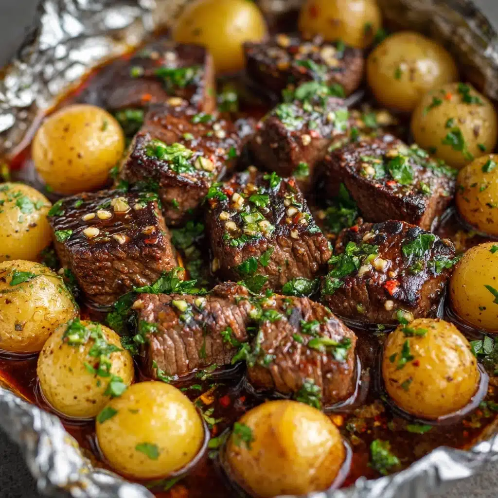 Garlic Steak & Potato Foil Packets Recipe - Recipe Image