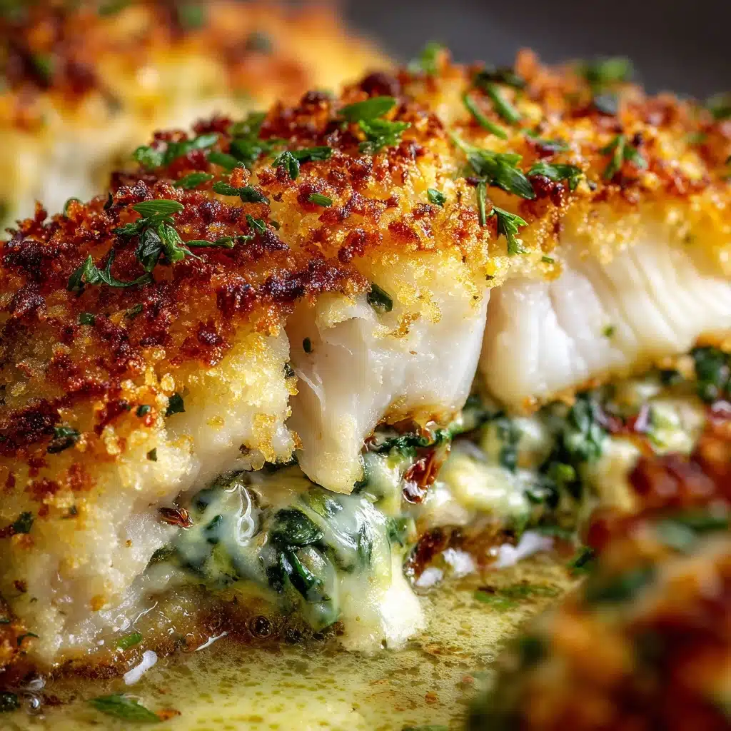 Stuffed Catfish with Cheese, Spinach, and Shrimp Recipe