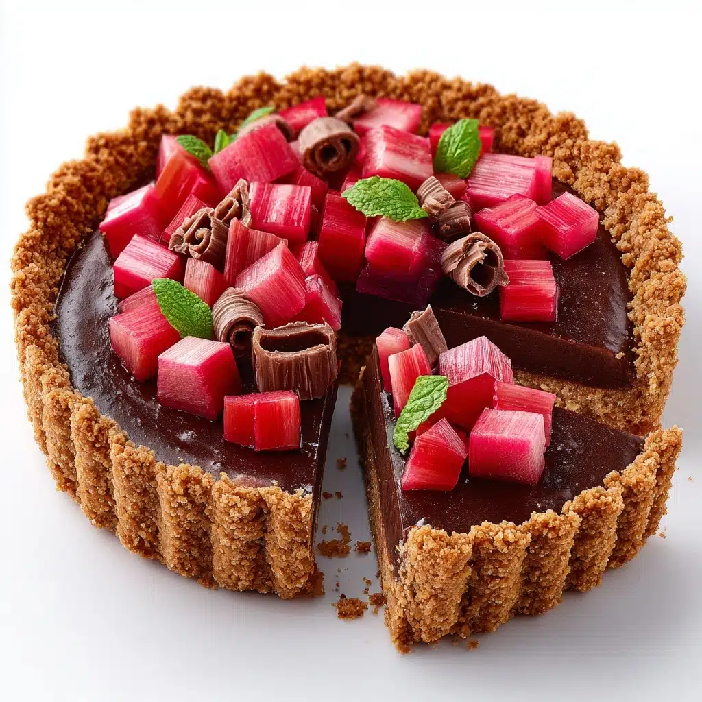 Roasted Rhubarb Chocolate Tart Recipe - Recipe Image