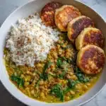 Creamy Coconut Curry Lentils with Spinach Recipe