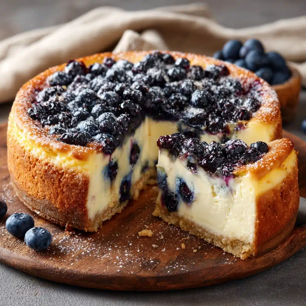 Simple Blueberry Basque Cheesecake Recipe - Recipe Image
