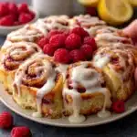 Raspberry Cinnamon Rolls with Lemon Glaze Recipe