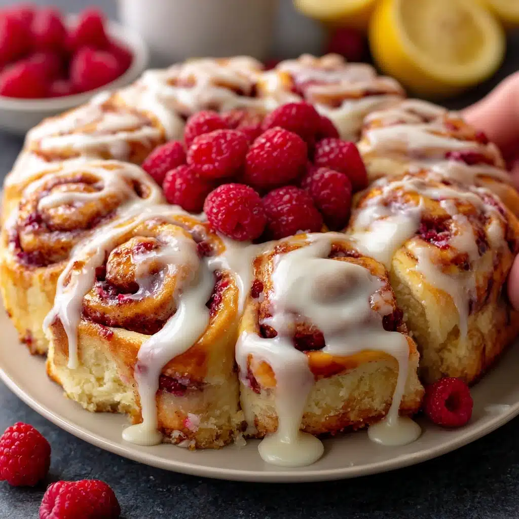 Raspberry Cinnamon Rolls with Lemon Glaze Recipe