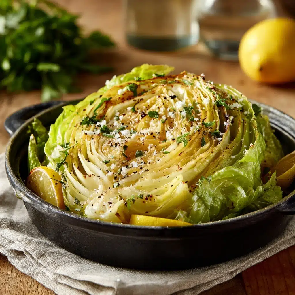Slow Cooker Garlic Parmesan Whole Cabbage with Lemon Butter Recipe - Recipe Image