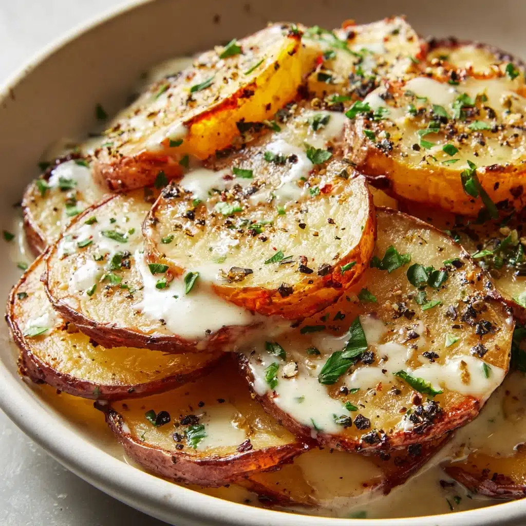 Creamy Garlic Sauce Baby Potatoes Recipe - Recipe Image