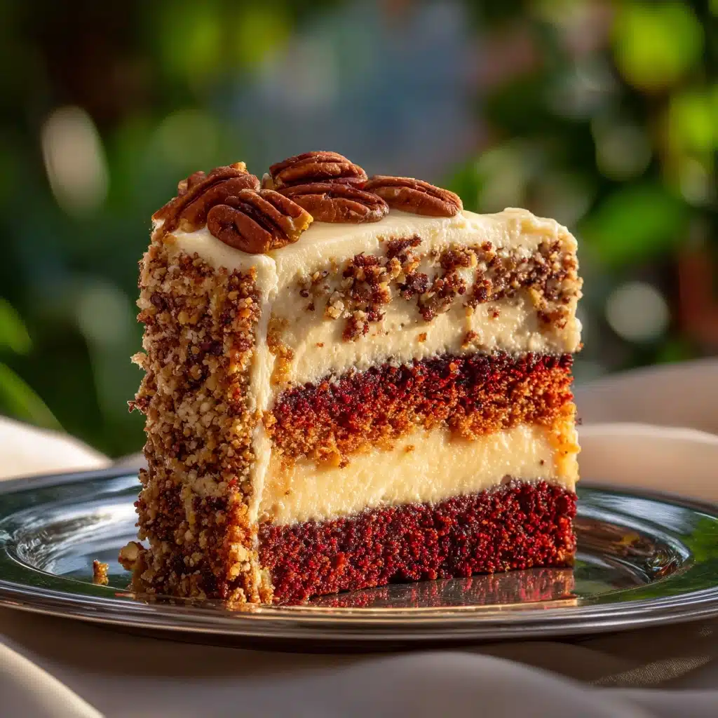 Pecan Red Velvet Cheesecake Recipe - Recipe Image