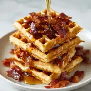 Cornbread Waffle Bites with Honey Butter Syrup Recipe