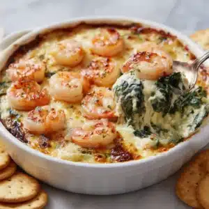 Cheesy and Creamy Shrimp & Crab Spinach Dip Recipe