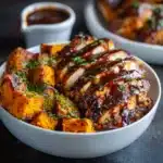 BBQ Chicken & Roasted Sweet Potato Bowls Recipe