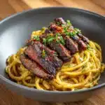 Sweet and Spicy Garlic Steak Pasta Recipe