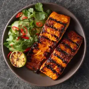 Soy Salmon Steak with Sambal Salad Recipe