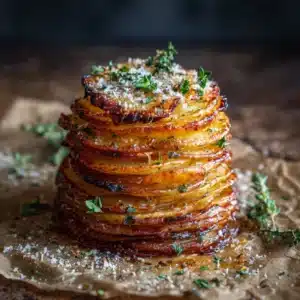 Crispy Parmesan Thyme Sweet Potato Stacks Recipe