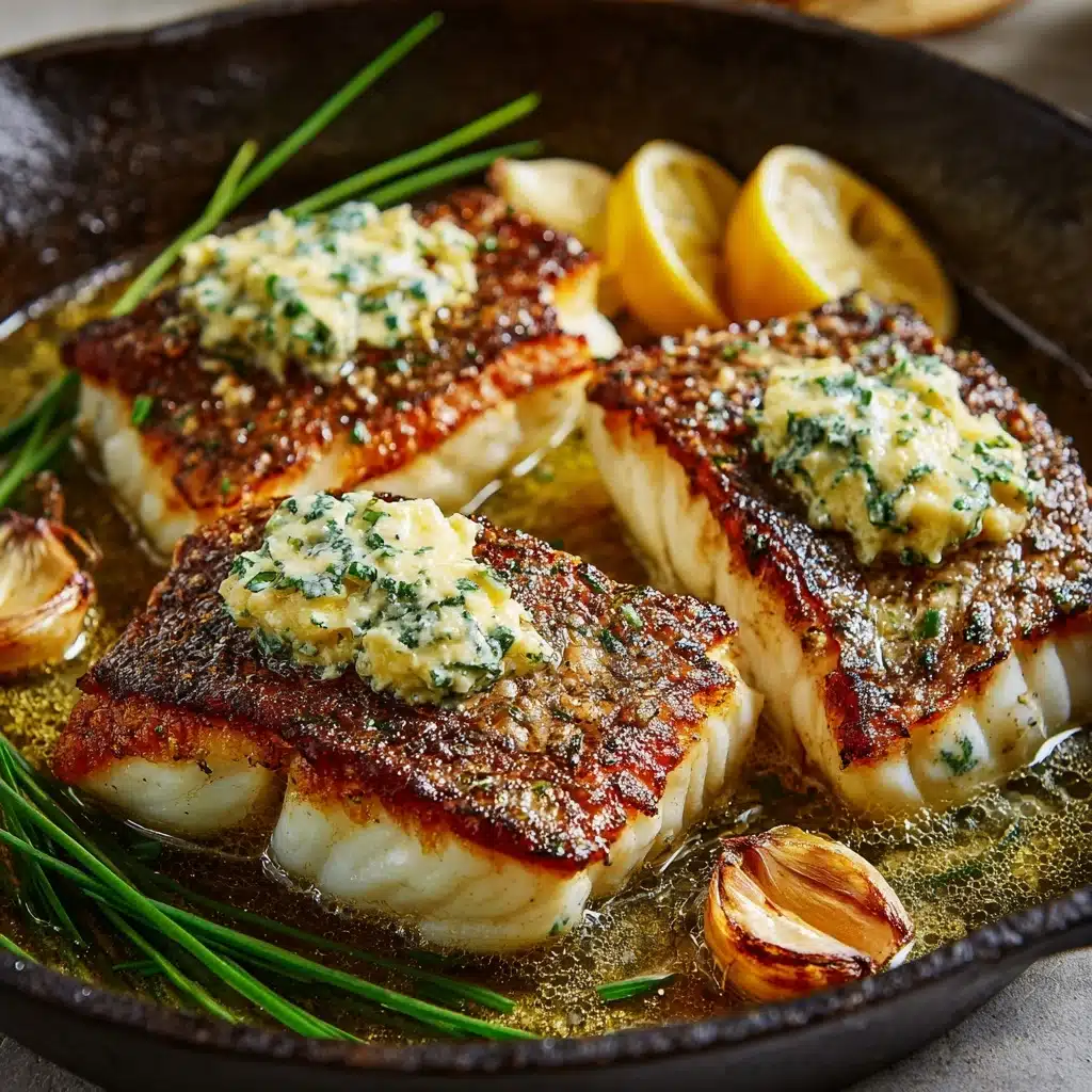 Pan-Roasted Sea Bass with Garlic Butter Recipe
