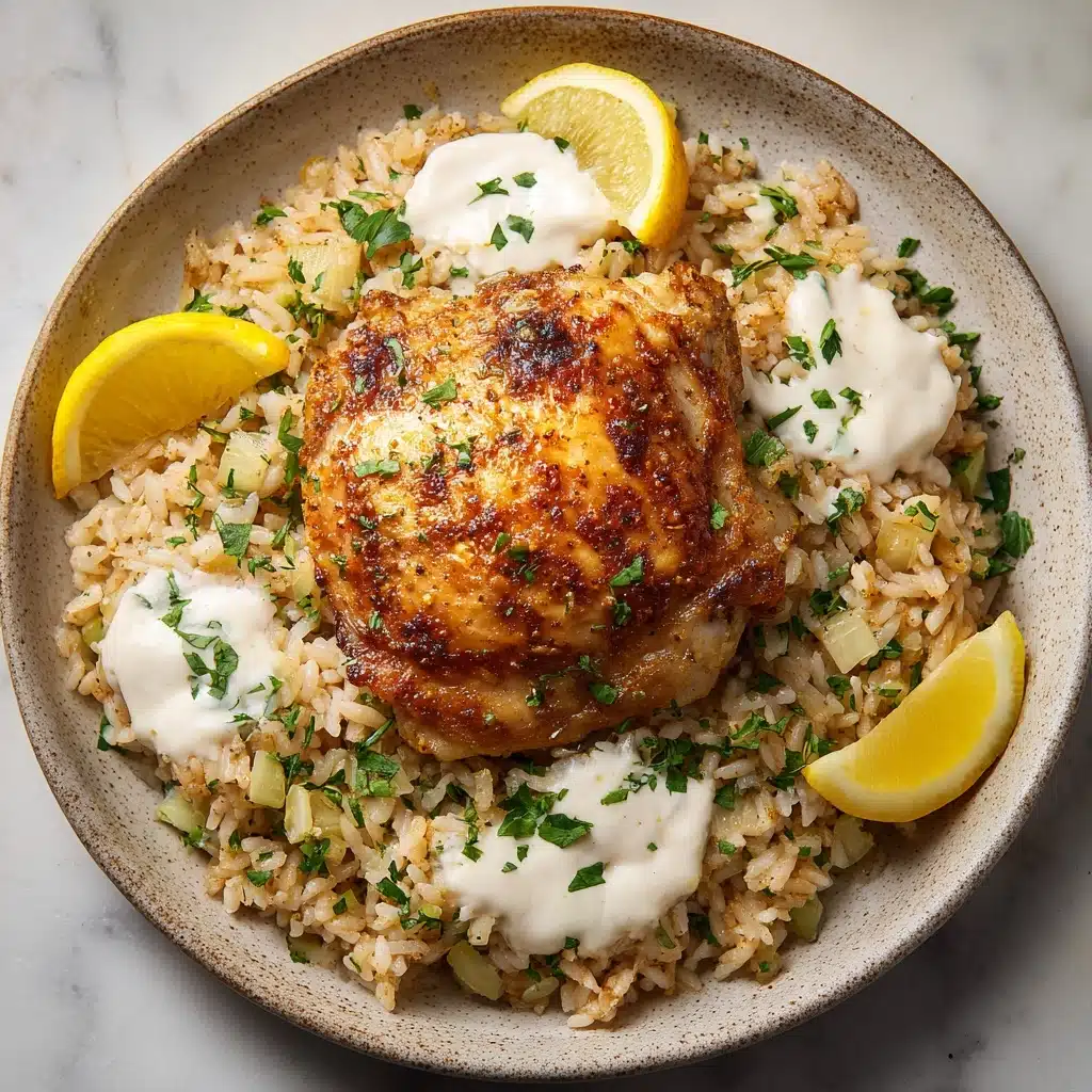 Air Fryer Greek Lemon Chicken and Rice Bake Recipe - Recipe Image