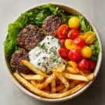 Burger Bowls with Caramelized Onion Aioli Recipe