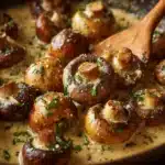 Creamy Garlic Parmesan Sautéed Mushrooms Recipe