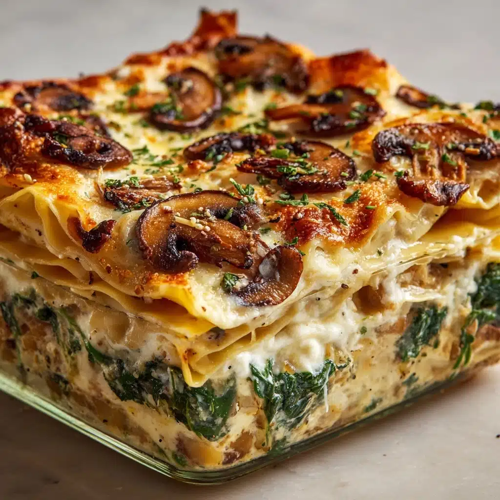 Creamy Spinach Mushroom Lasagna Recipe - Recipe Image