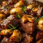Creamy Crockpot Beef Tips & Mushrooms Recipe